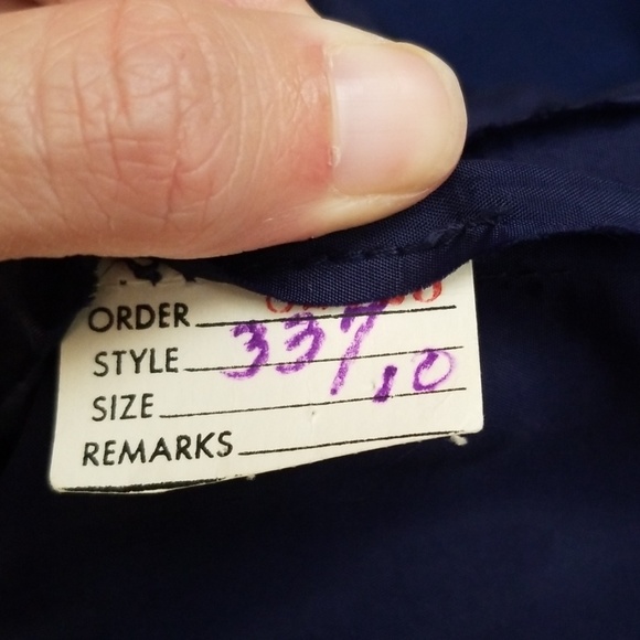 VTG Gorgeous Navy Blue Ruffle Chiffon Boho Dress - Picture 6 of 8